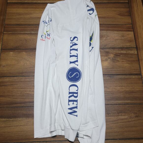 Salty Crew LS White Unisex Fishing Tee "Chasing Tail" - Size Large - Picture 3 of 8